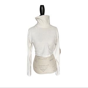 White AKIRA Turtleneck Crop Top